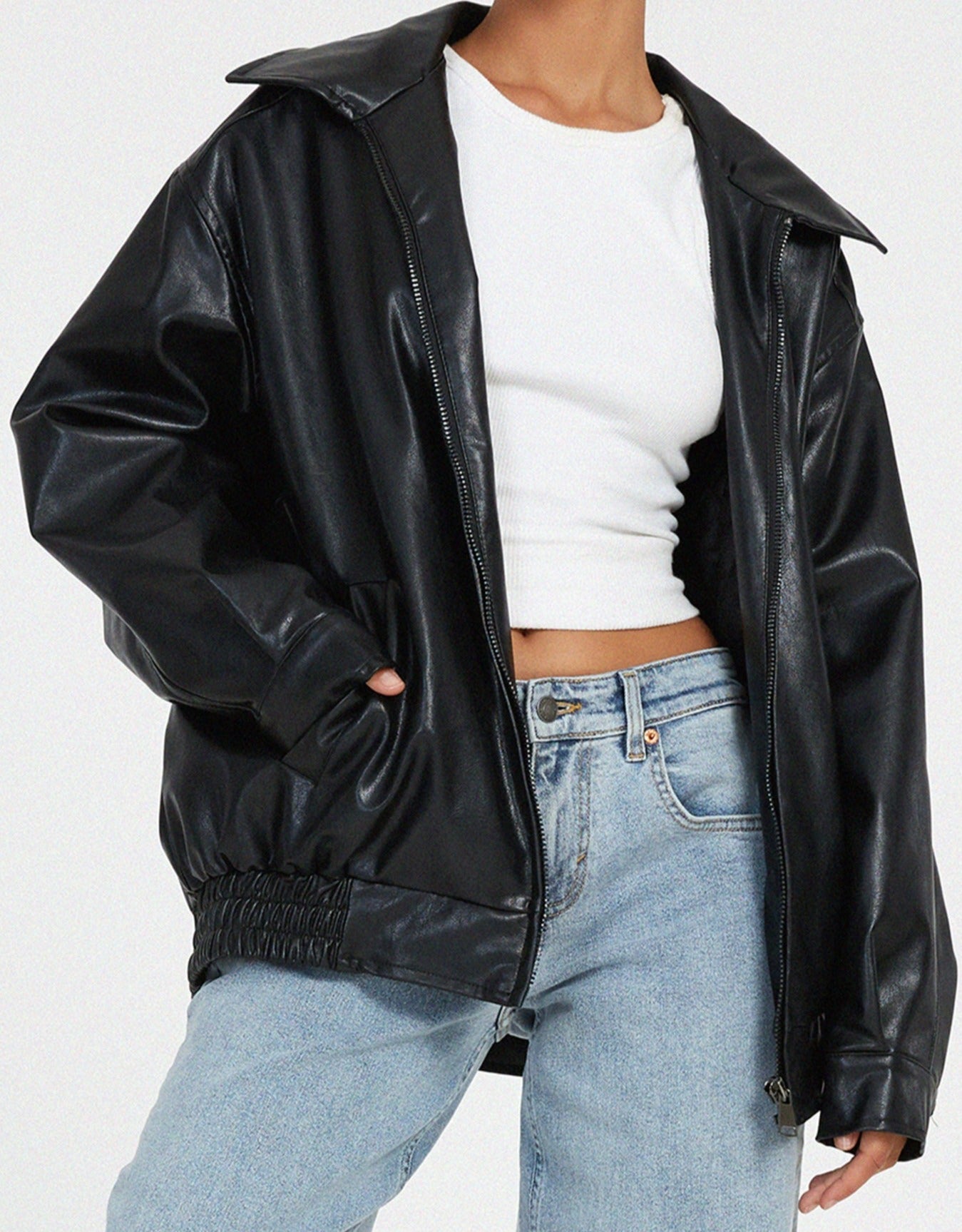 Vereonie | Oversized, los leren jack voor dames, perfect voor de zomer