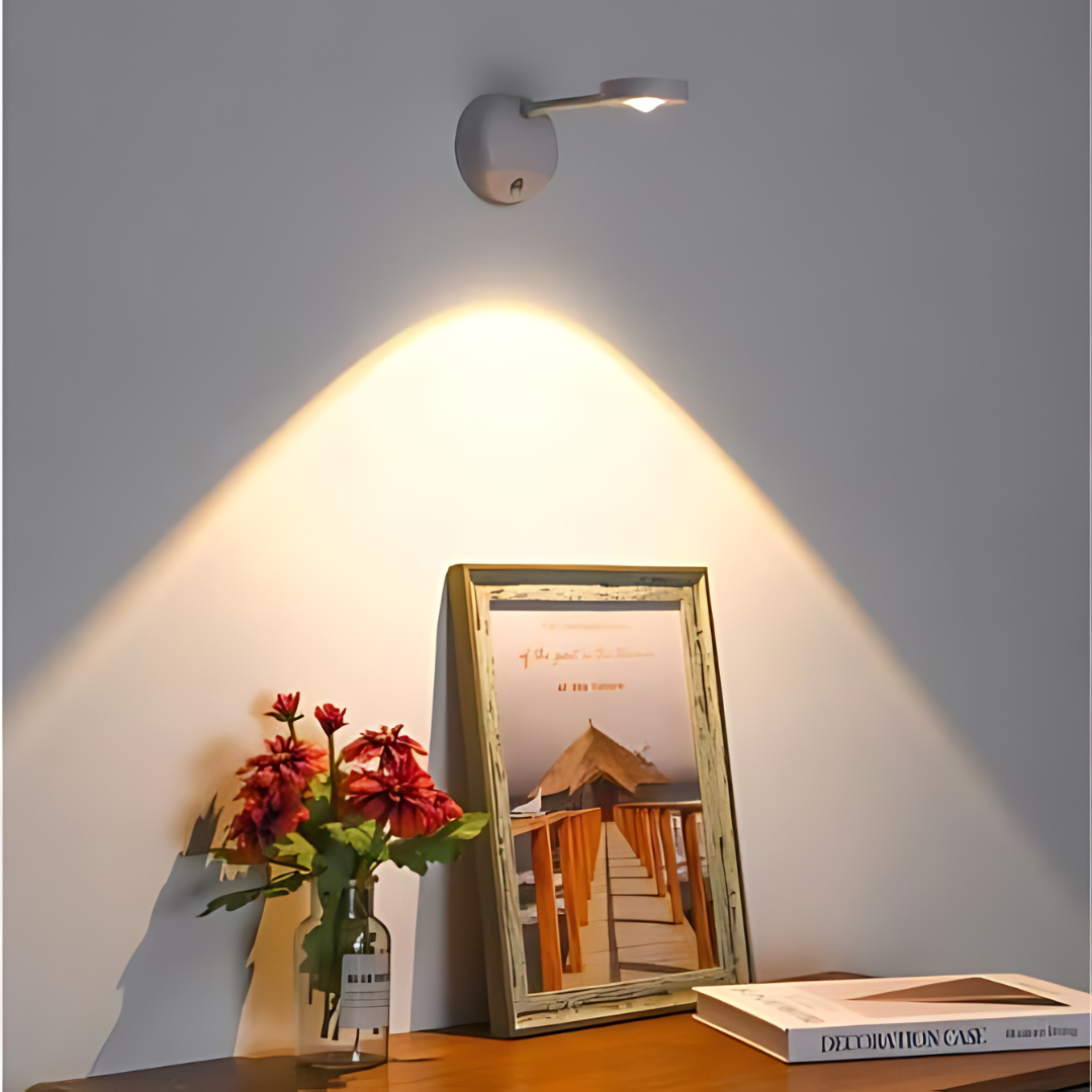Draadloze LED Spotlamp – 360° Draai & Dimbaar met Bewegingssensor