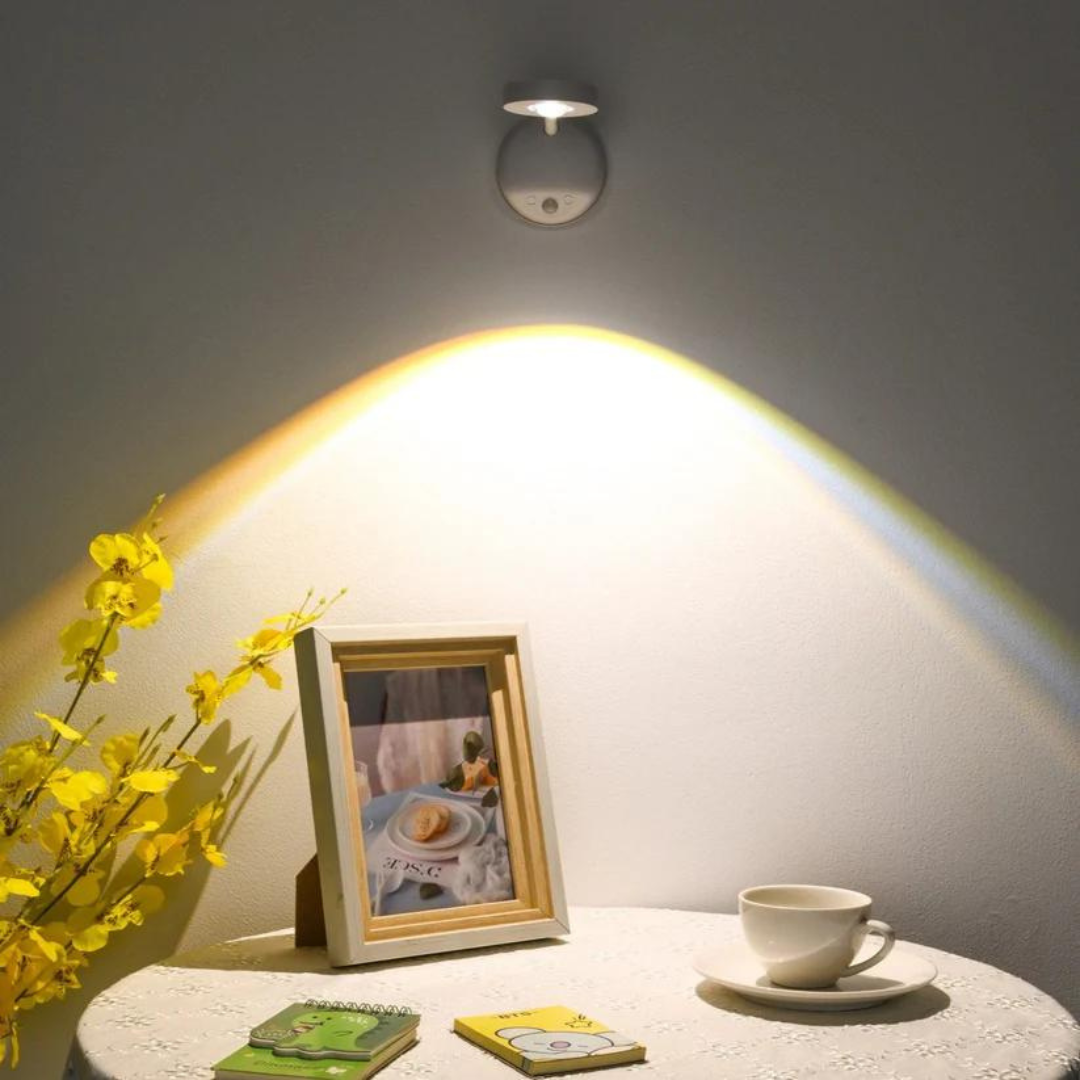 Draadloze LED Spotlamp – 360° Draai & Dimbaar met Bewegingssensor