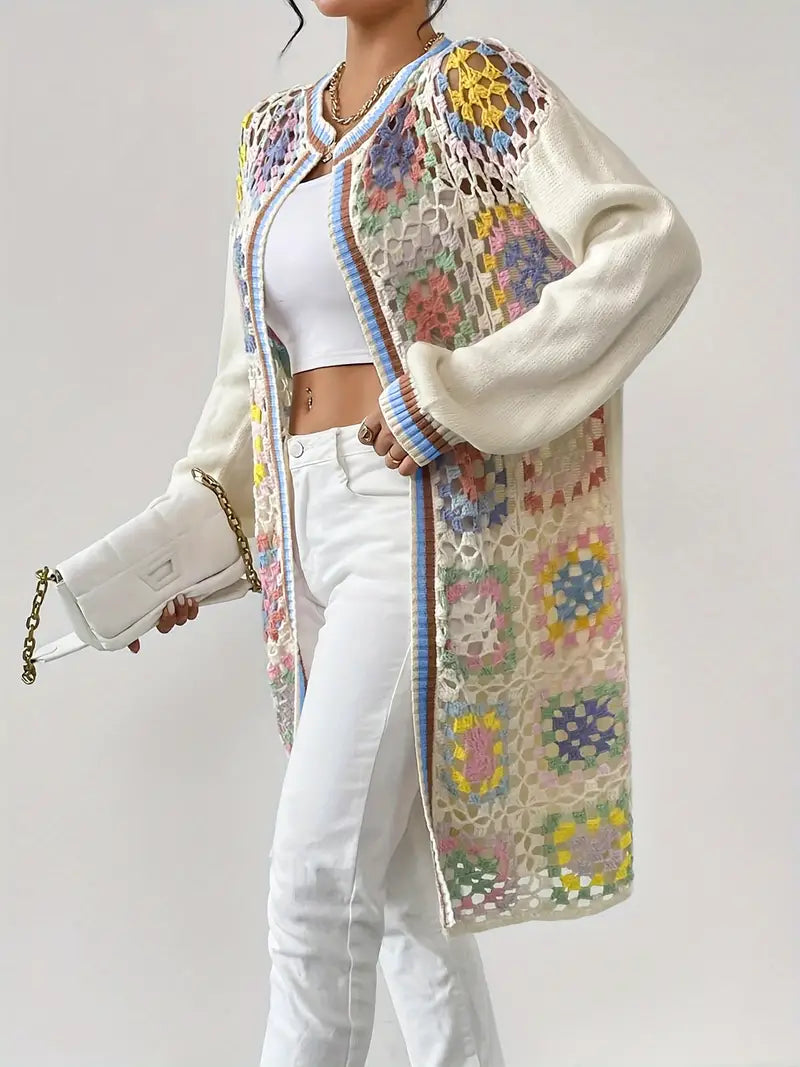 Renny - Levendig Gehaakt Drop Shoulder Vest voor een Trendy Look