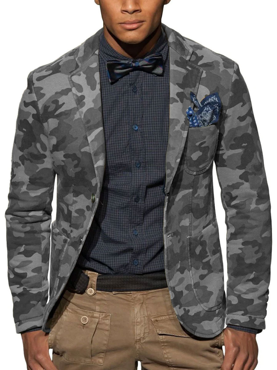 Heren Multi-Pocket Casual Camo Blazer - Gedurfd & Stijlvol