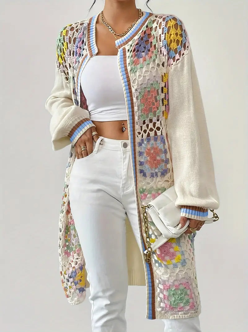 Renny - Levendig Gehaakt Drop Shoulder Vest voor een Trendy Look