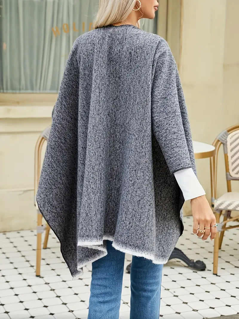 Mia Kasjmier Poncho | Retro Poncho met Stijlvolle Band in 10 Kleuren