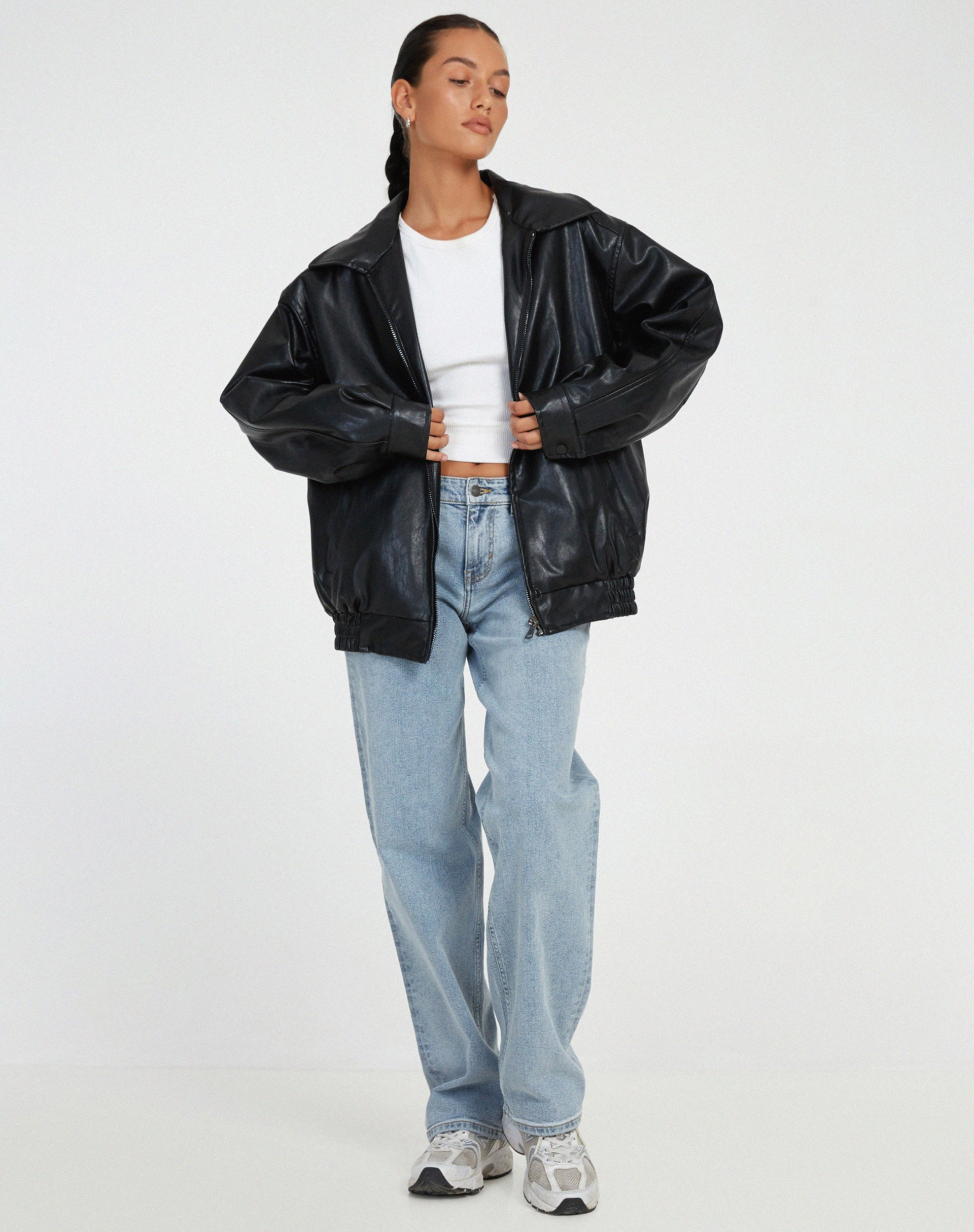 Vereonie | Oversized, los leren jack voor dames, perfect voor de zomer