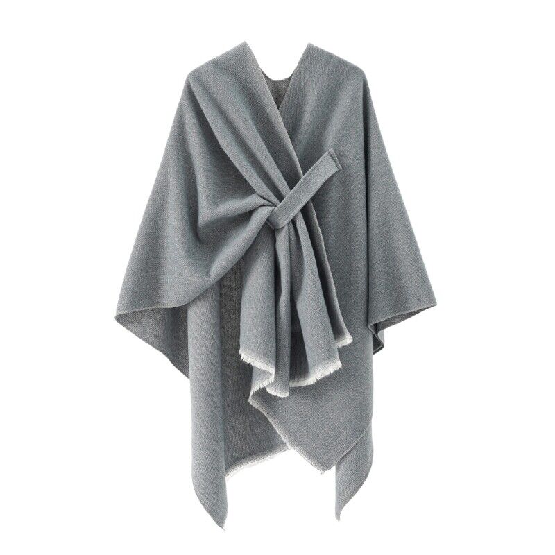 Mia Kasjmier Poncho | Retro Poncho met Stijlvolle Band in 10 Kleuren