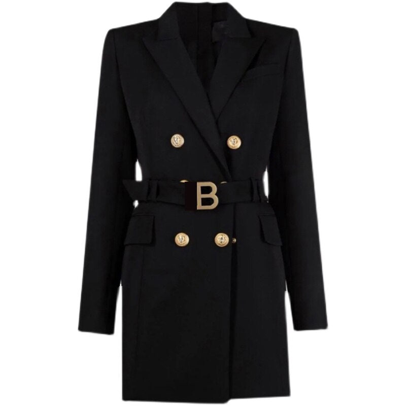 Ryliena | Lange Jas met Riem voor Dames – Klassiek en Elegant