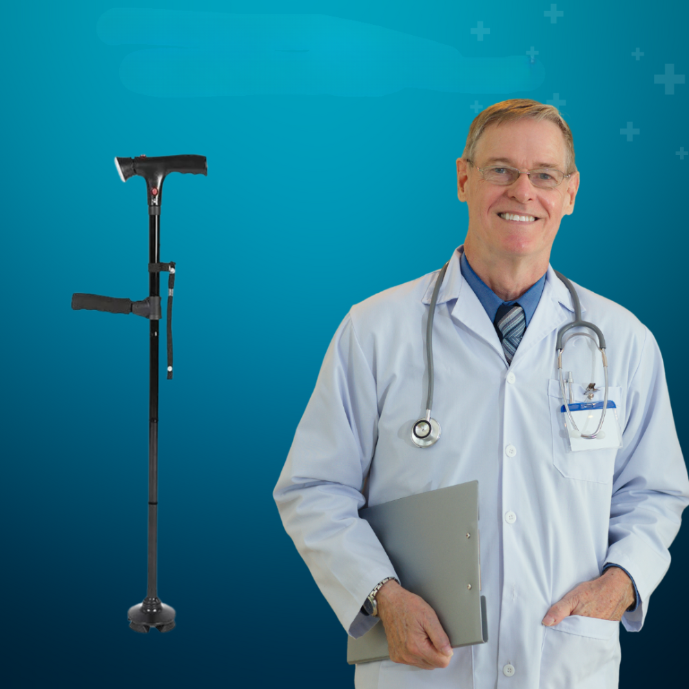 Opvouwbare telescopische wandelstok met LED & alarm - een veilige grip tijdens het reizen