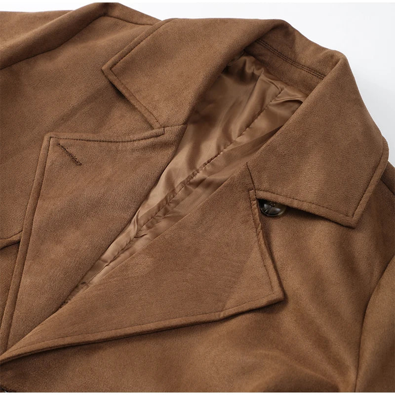 Lange Suède Trenchcoat voor Dames | Luxe & Elegant | Adeza