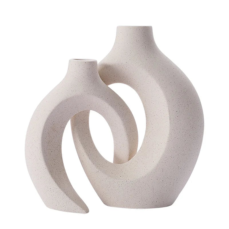 Keramische Vaas Set – Moderne Vazen voor Bloemen of Pluimen