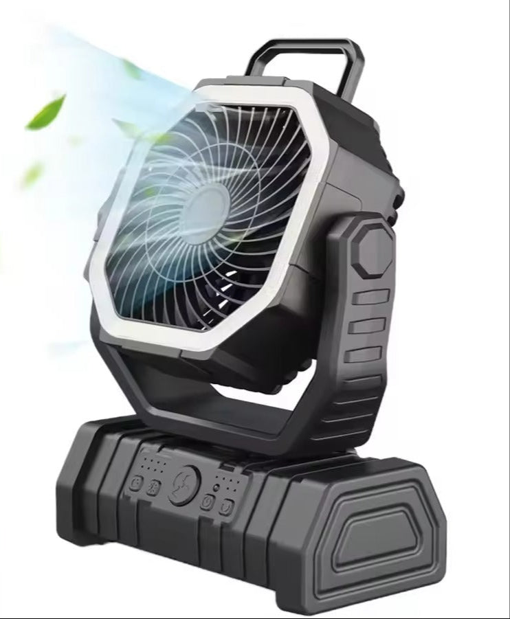 Draagbare campingventilator met LED-licht – Blijf koel zonder elektriciteit