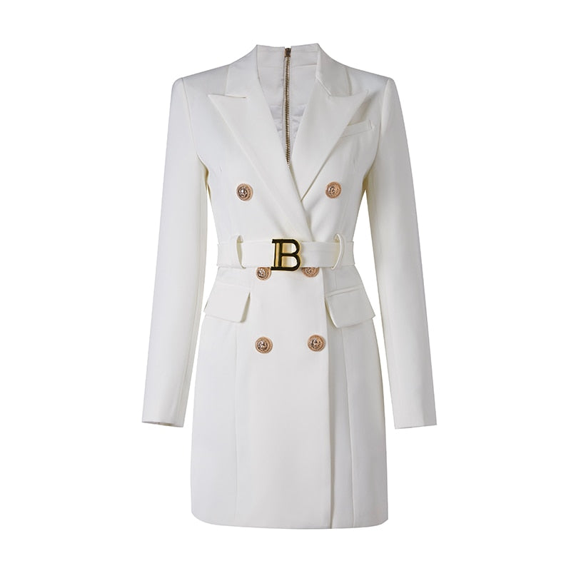 Ryliena | Lange Jas met Riem voor Dames – Klassiek en Elegant