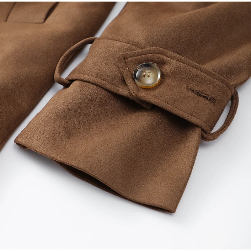 Lange Suède Trenchcoat voor Dames | Luxe & Elegant | Adeza