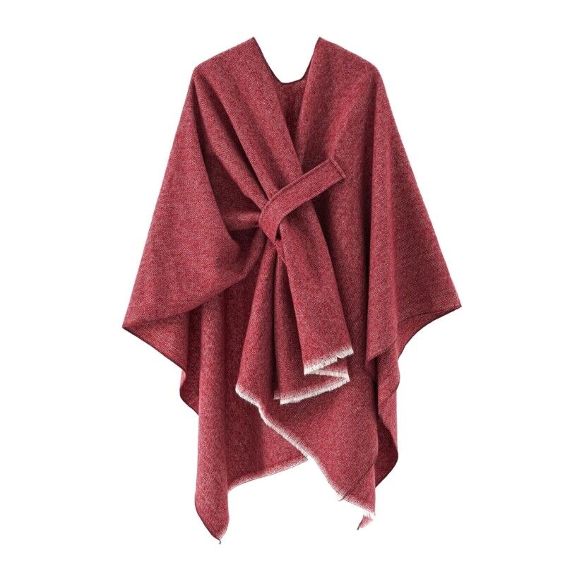 Mia Kasjmier Poncho | Retro Poncho met Stijlvolle Band in 10 Kleuren