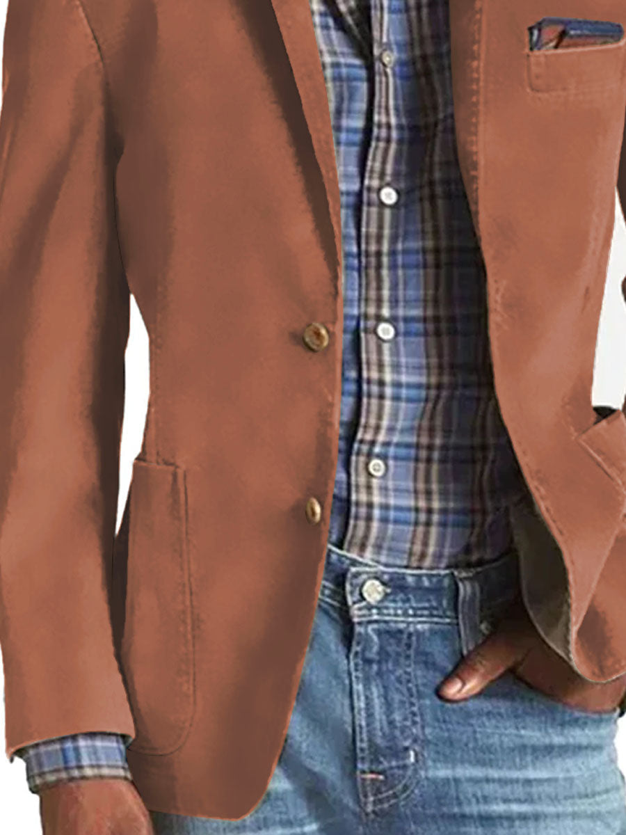 Retro Effen Kleur 3-Pocket Casual Blazer - Stijlvol & Veelzijdig