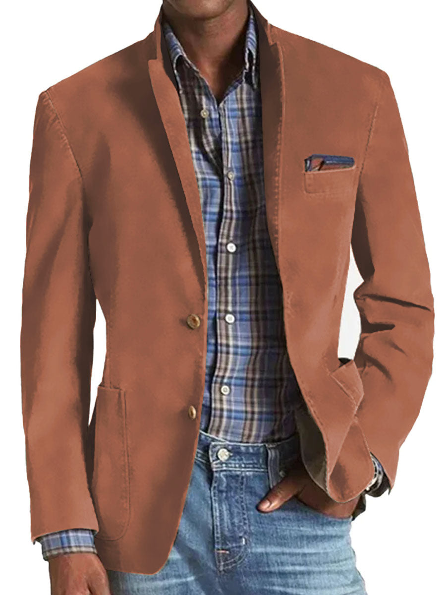 Retro Effen Kleur 3-Pocket Casual Blazer - Stijlvol & Veelzijdig