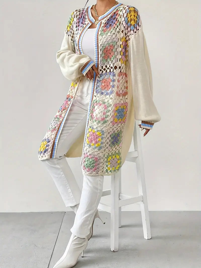 Renny - Levendig Gehaakt Drop Shoulder Vest voor een Trendy Look