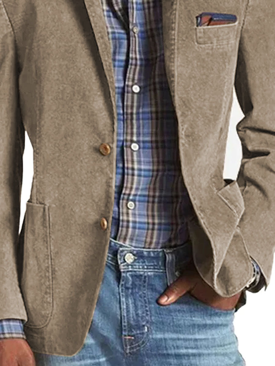 Retro Effen Kleur 3-Pocket Casual Blazer - Stijlvol & Veelzijdig