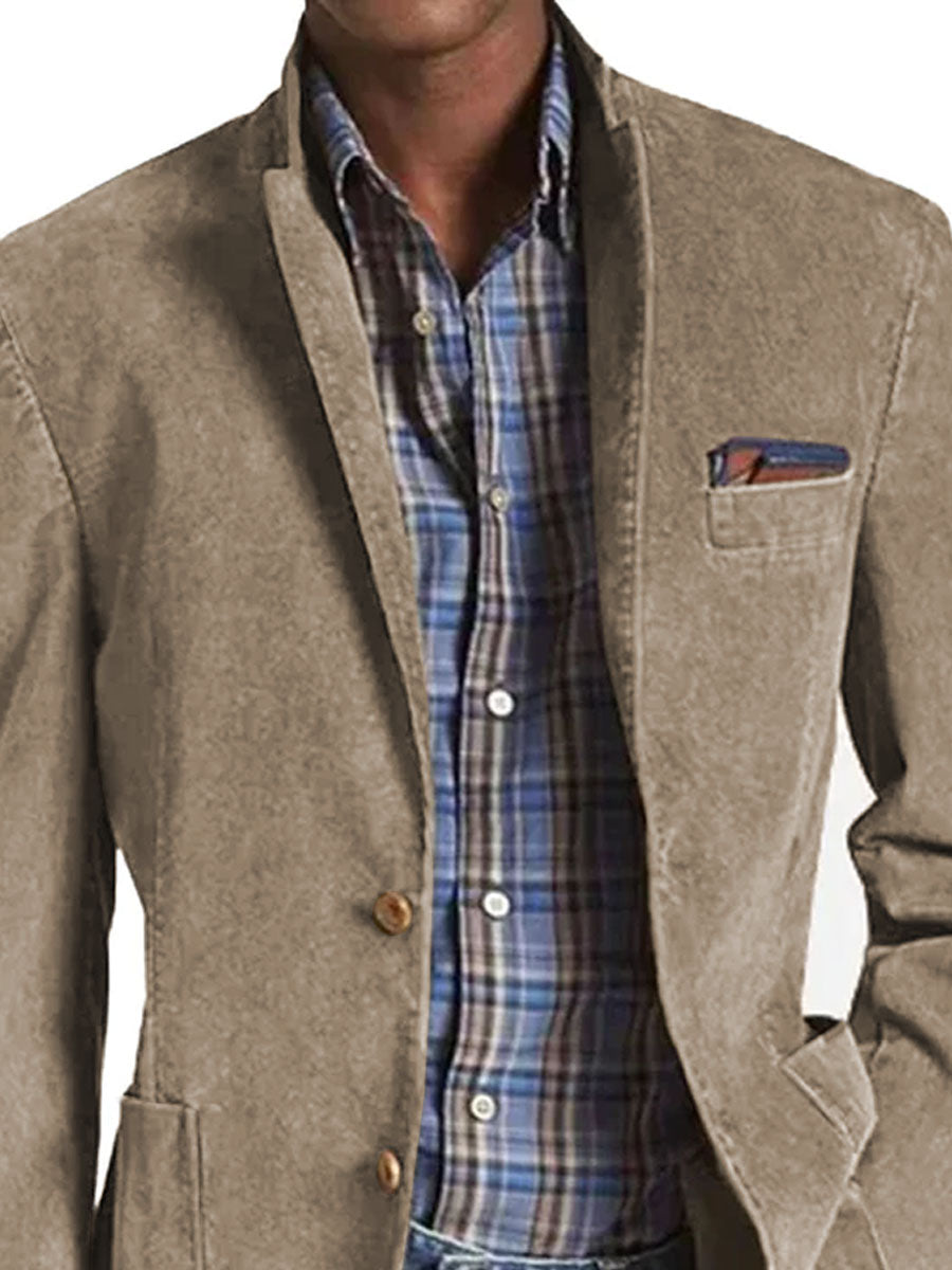 Retro Effen Kleur 3-Pocket Casual Blazer - Stijlvol & Veelzijdig