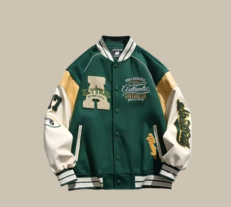 Harvey – Trendy Oversized Vintage Baseball Jack voor Heren