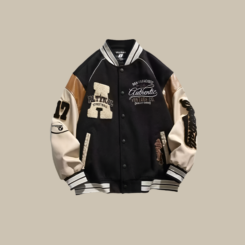 Harvey – Trendy Oversized Vintage Baseball Jack voor Heren