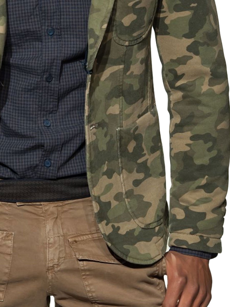 Heren Multi-Pocket Casual Camo Blazer - Gedurfd & Stijlvol