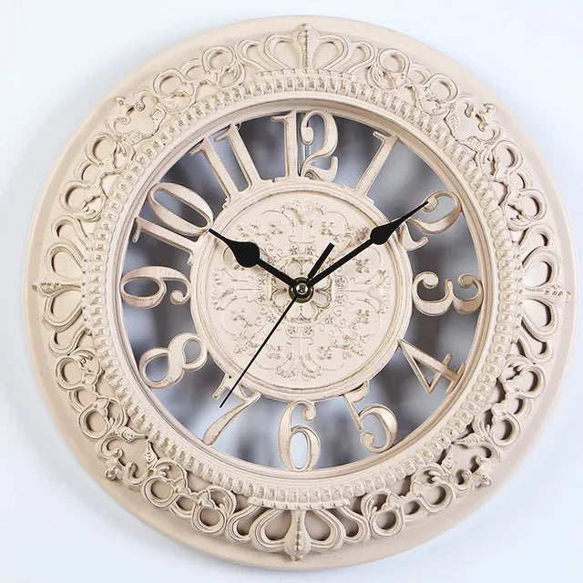 Neoclassiek | Klassieke Ronde Klok | Retro Wandklok | Modern Ontwerp Klok | Keuken Slaapkamer Kantoor | Stille Decoratieve Kwarts Klok