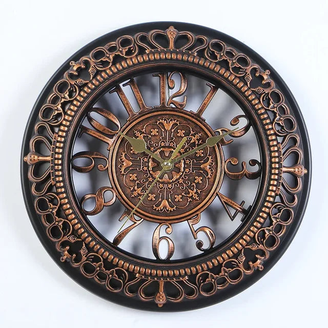 Neoclassiek | Klassieke Ronde Klok | Retro Wandklok | Modern Ontwerp Klok | Keuken Slaapkamer Kantoor | Stille Decoratieve Kwarts Klok