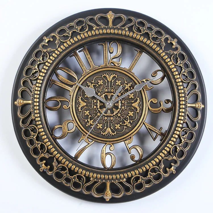 Neoclassiek | Klassieke Ronde Klok | Retro Wandklok | Modern Ontwerp Klok | Keuken Slaapkamer Kantoor | Stille Decoratieve Kwarts Klok