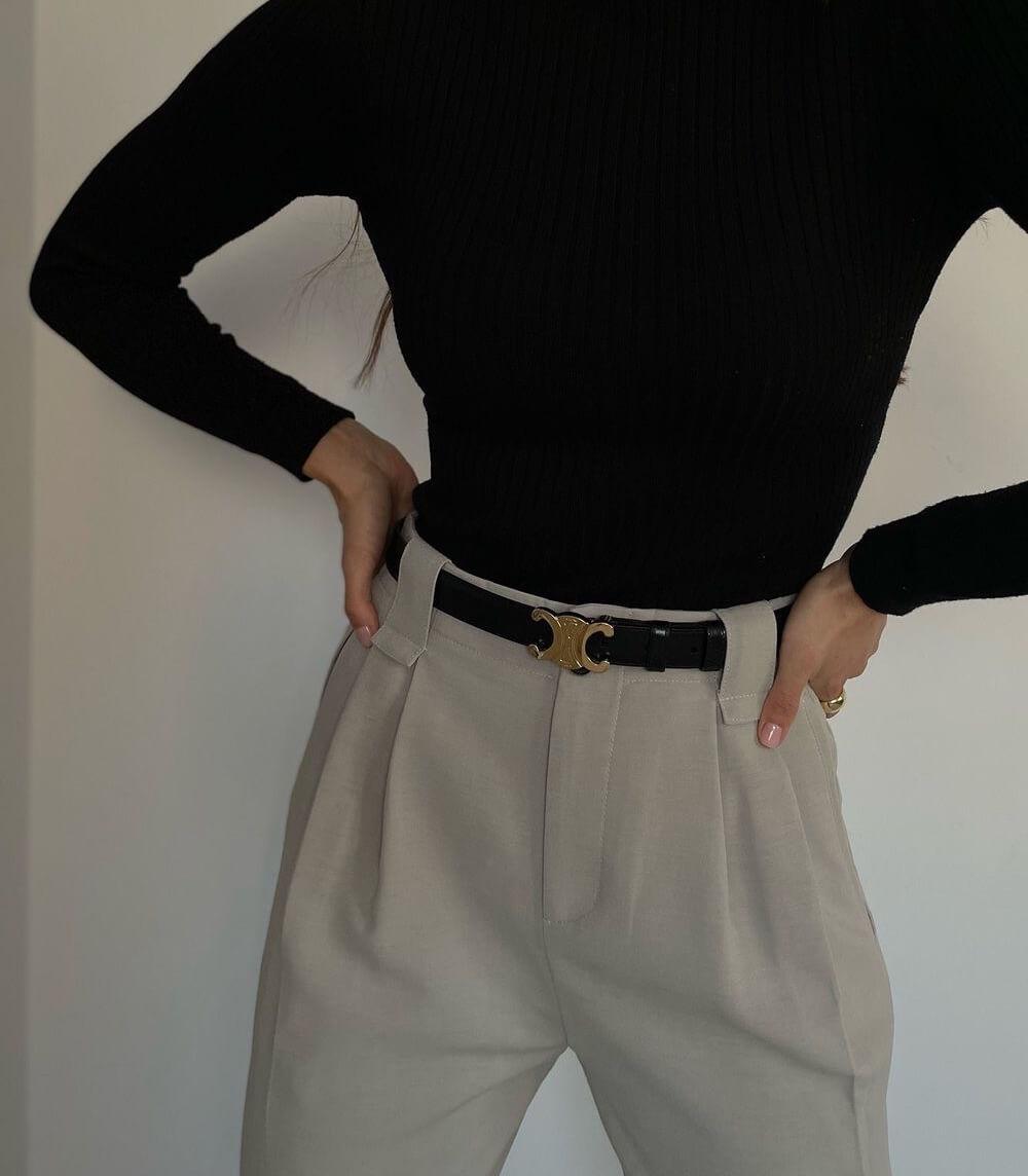 Clara – Elegante Designer Riem met Subtiel Gouden Accent