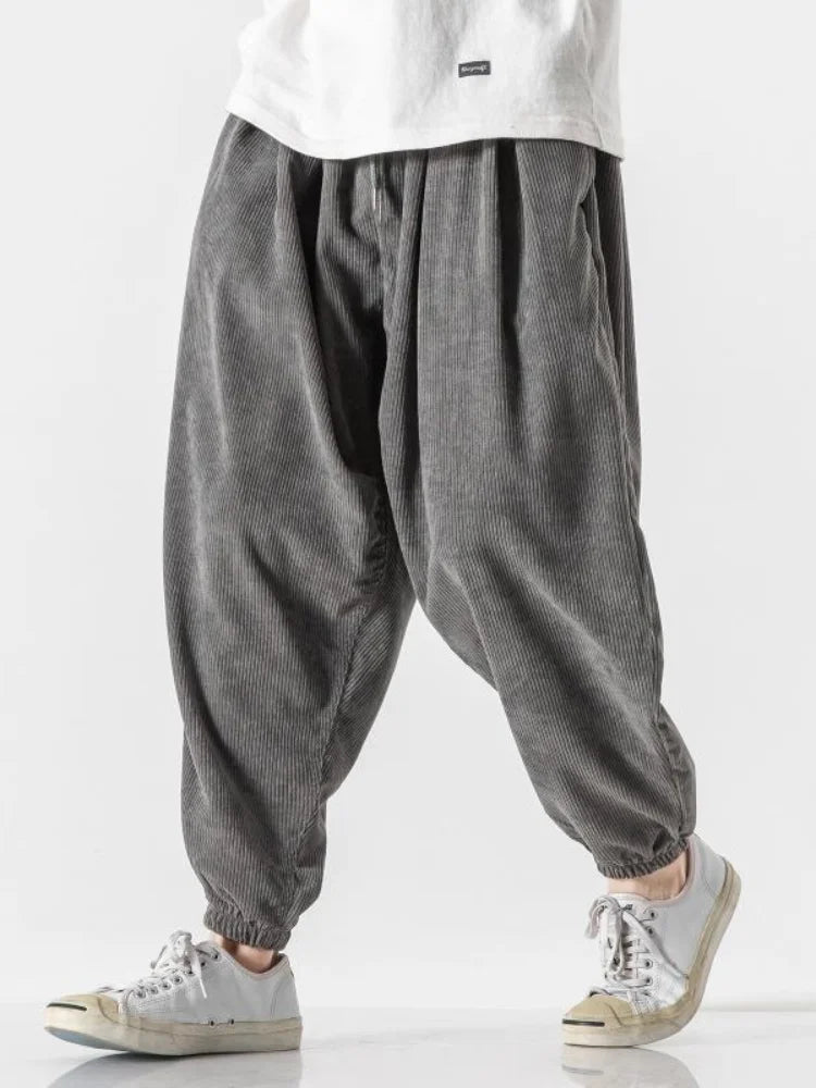 Comfortabele Corduroy Harem Jogger Broek | Stijl en Vrijheid voor Mannen