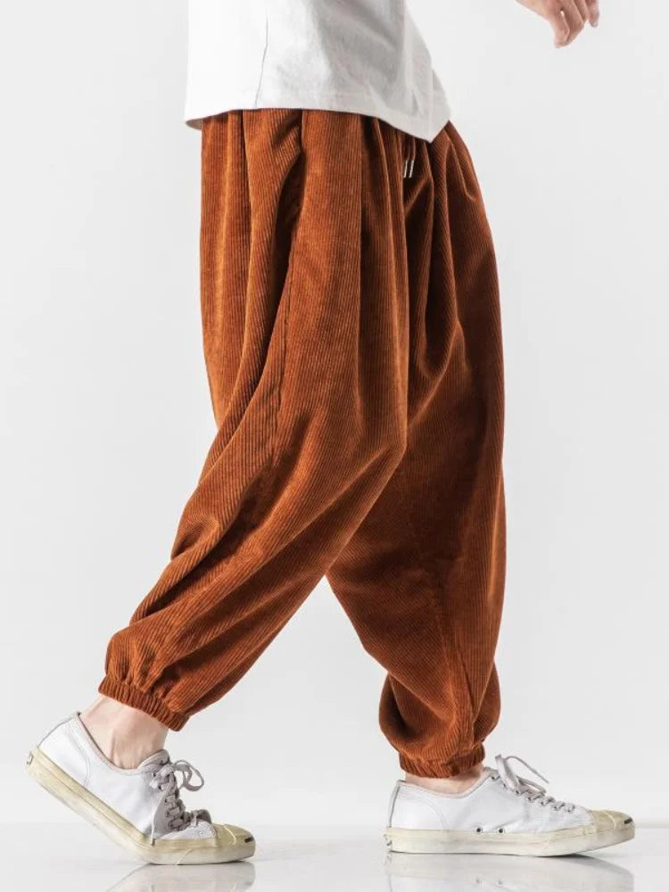 Comfortabele Corduroy Harem Jogger Broek | Stijl en Vrijheid voor Mannen